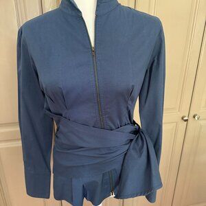 Finley Zipper Blouse with Self Belt